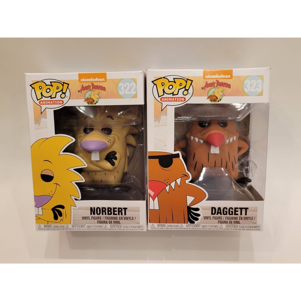 Funko Pop! Angry Beavers Set with Protectors  #322 and #323